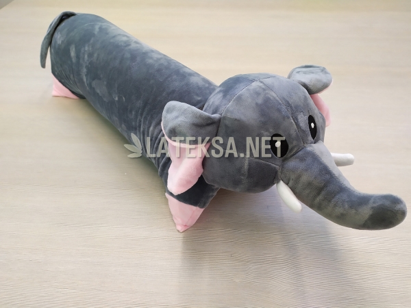 Подушка-игрушка Серый Слон, размер 60x40x5,5 см